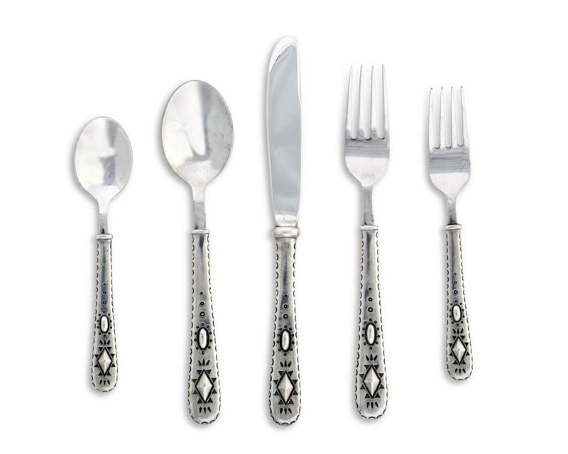 Vagabond House 5 Piece Pewter Concho Flatware