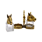 Horse Salt & Pepper Shakers with Holder Short