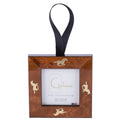 Burled Frame Ornament With Gold Horses