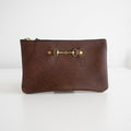 Leather Zippered Pouch with Bit Small