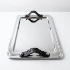 Rectangular Tray Stainless Steel with Leather Handles