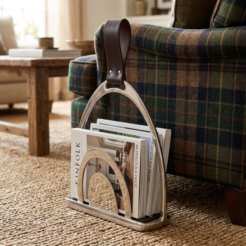 Stirrup Magazine Holder With Leather Handle