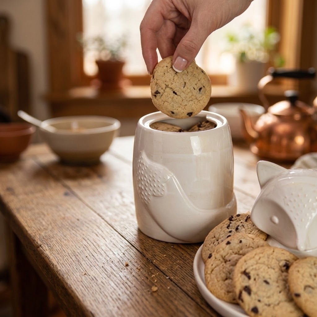 White Fox Treat Jar
