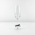 Running Fox Champagne Flutes, Pewter
