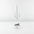 Running Fox Champagne Flutes, Pewter