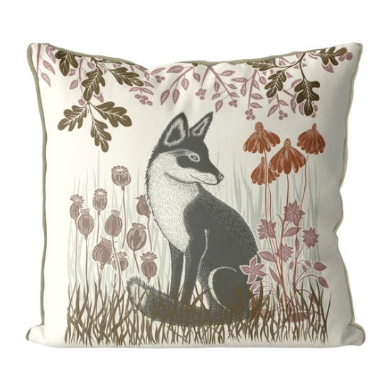 Country Lane Earth Sitting Fox Pillow
