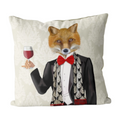 Fox in Black Jacket Pillow