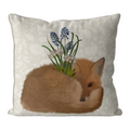 Sleepy Fox Cream Farmhouse Pillow