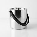 Large Ice Bucket Stainless Steel with Leather Handles