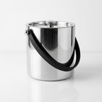 Large Ice Bucket Stainless Steel with Leather Handles