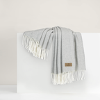 Italian Herringbone Throw Lt Gray