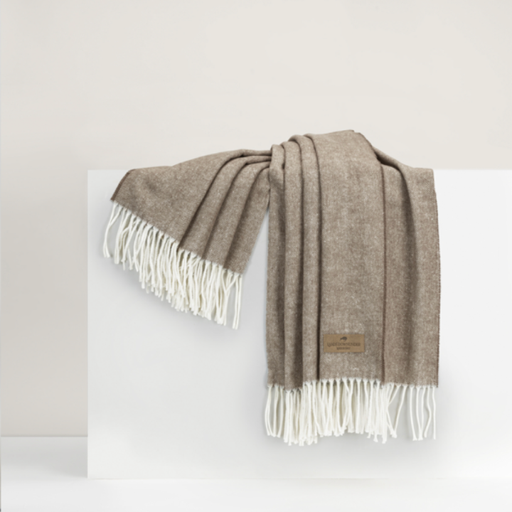 Italian Herringbone Throw Barnwood