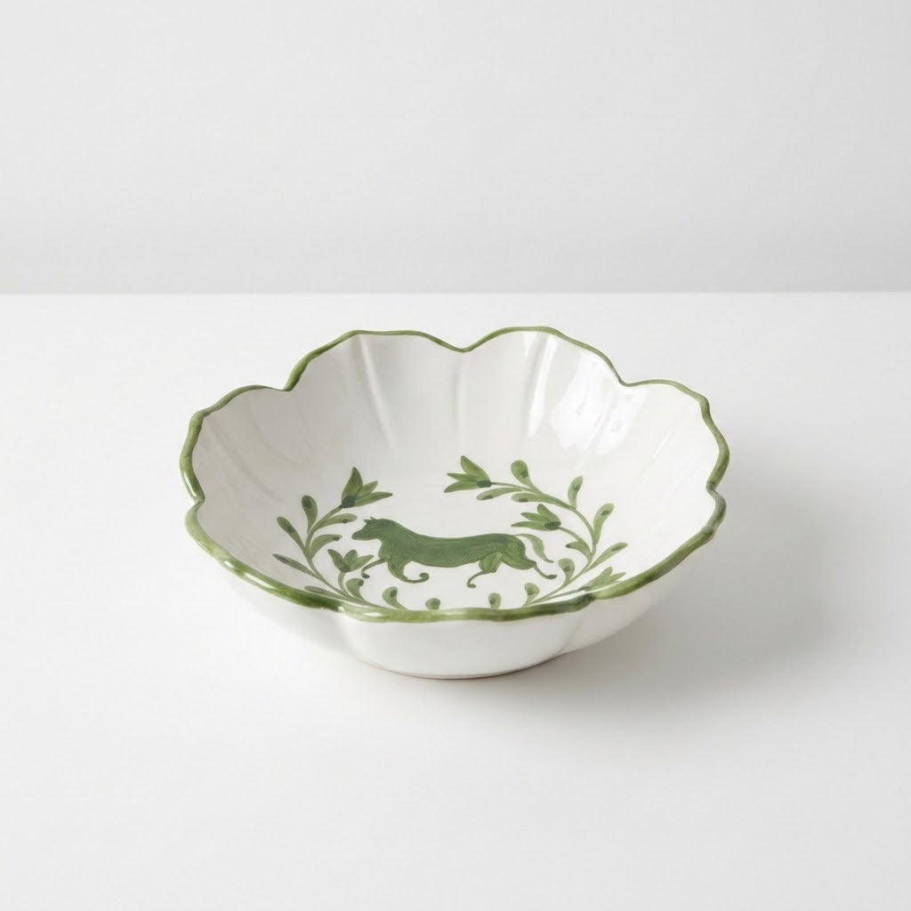 Green Horse Small Serving Bowl
