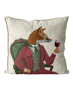 Wine Taster Fox Portrait Pillow