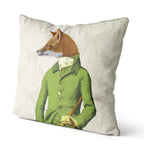 Fox in Green Jacket Pillow
