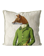 Fox in Green Jacket Pillow