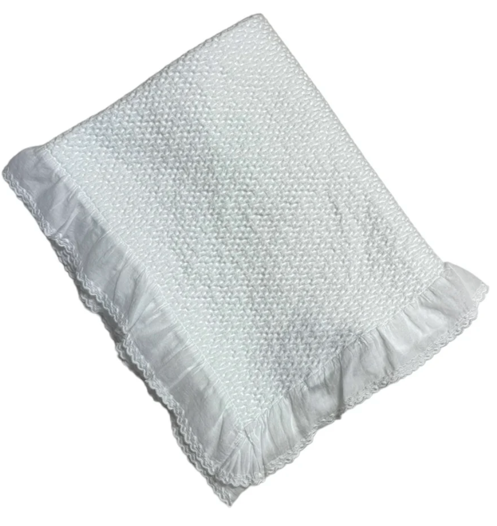 Stonewashed Baby Blanket with Ruffle