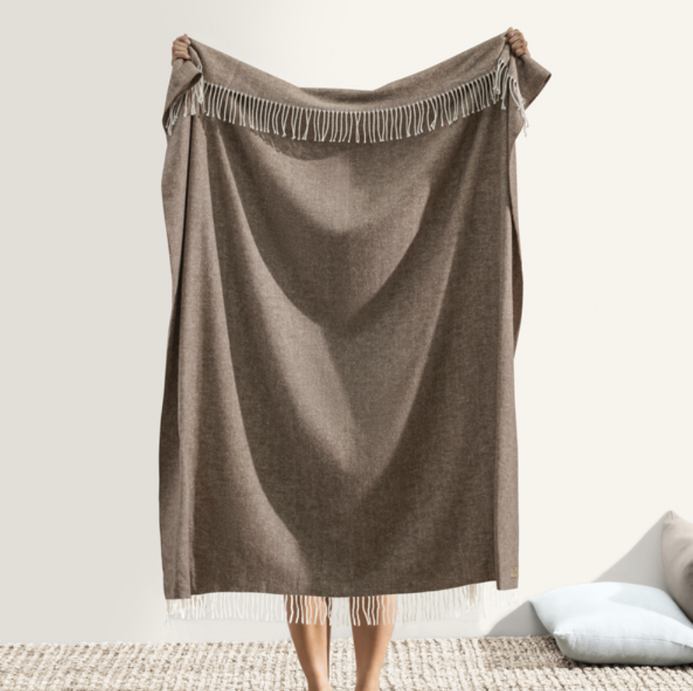Italian Herringbone Throw Cocoa