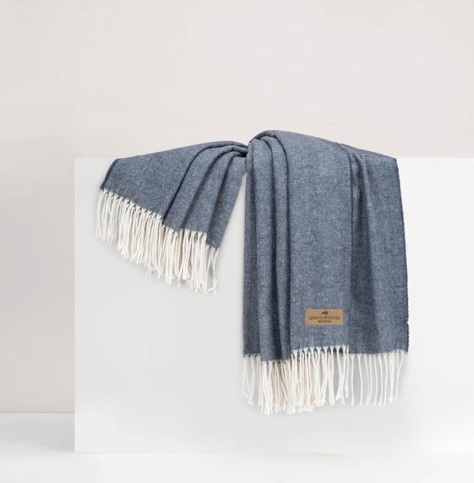 Italian Herringbone Throw Midnight