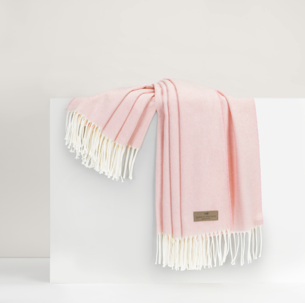 Italian Herringbone Throw Cherry Blossom