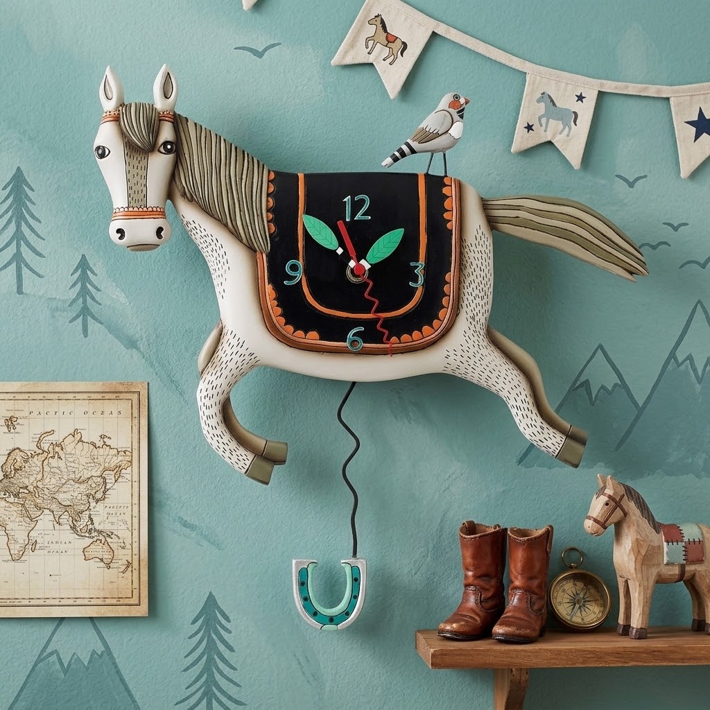"Woah Horsey" Horse Clock