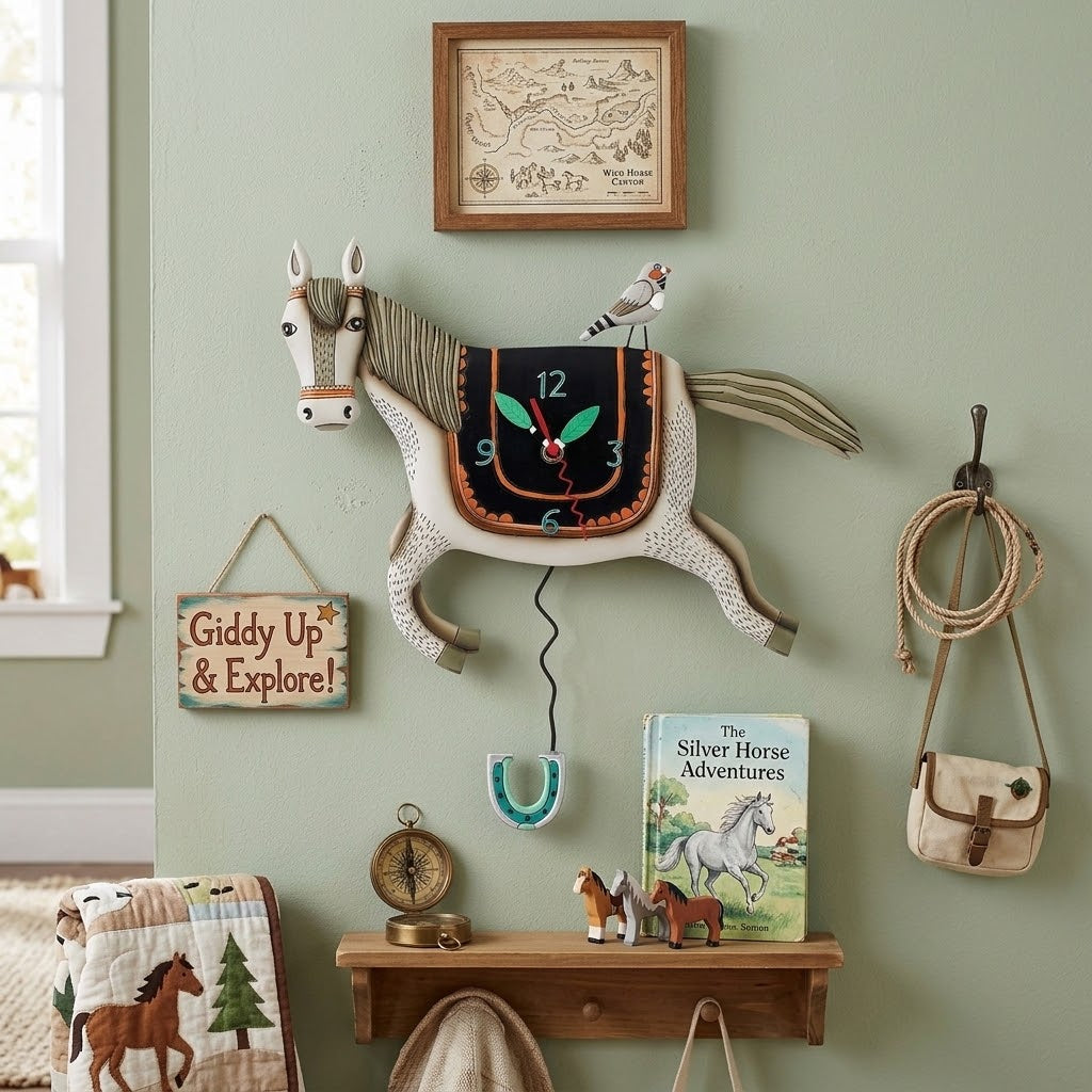 "Woah Horsey" Horse Clock