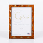 Chestnut Burled Wood Frame With Gold Horse Border