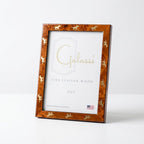 Chestnut Burled Wood Frame With Gold Horse Border