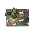 Christmas Rocking Horse Wrapping with Green Ribbon