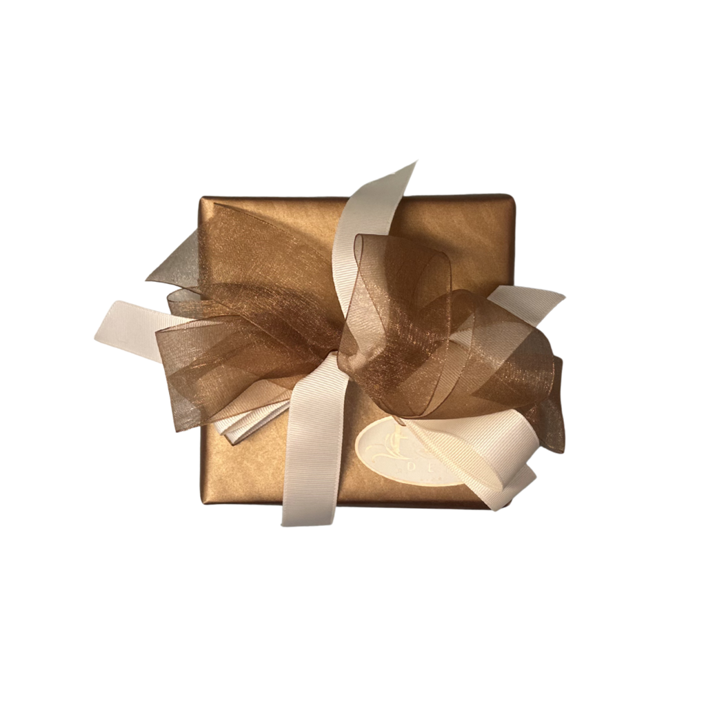 Moire Copper Wrapping with Ivory Ribbon