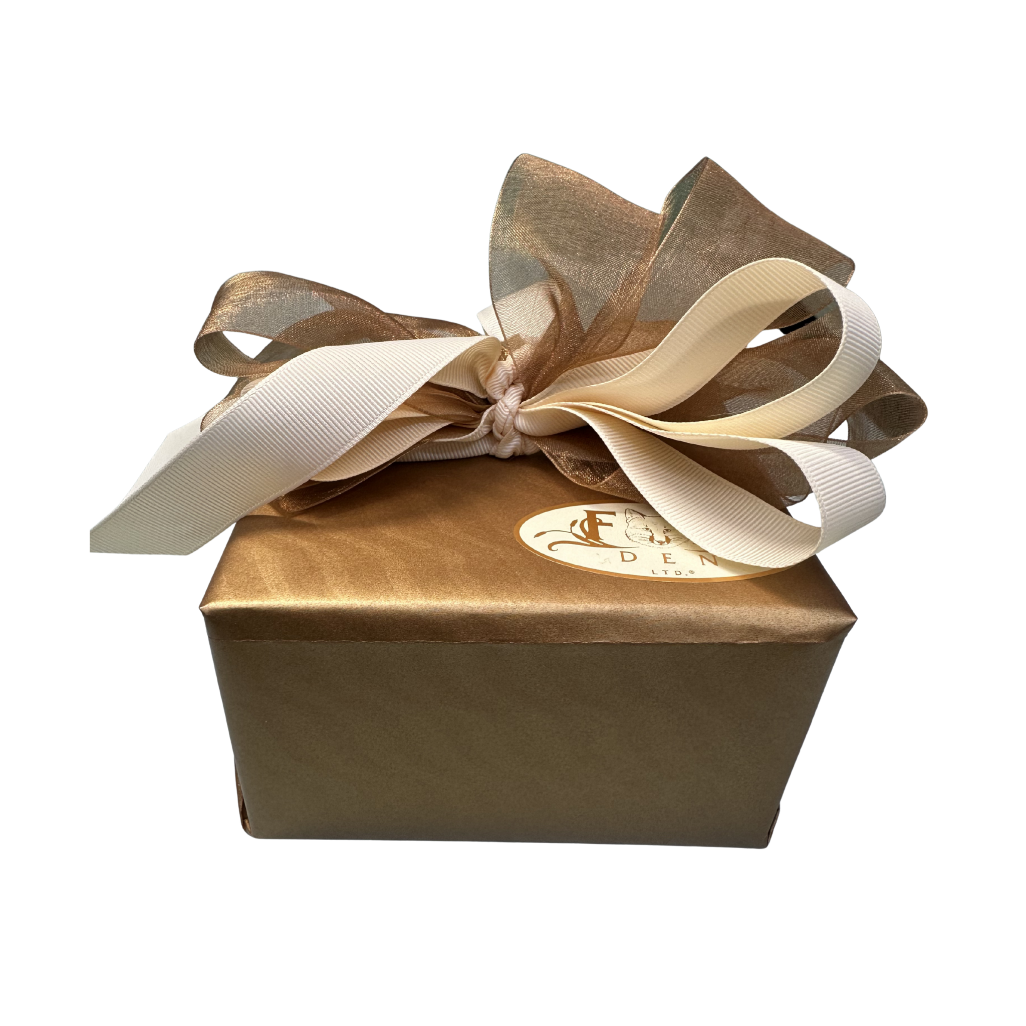 Moire Copper Wrapping with Ivory Ribbon