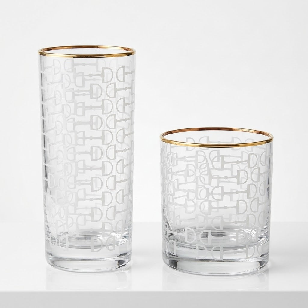 Frosted Snaffle Glasses