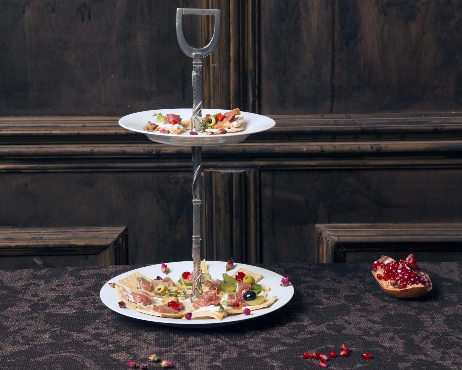 Vagabond House Pewter Stirrup Dessert Stand
