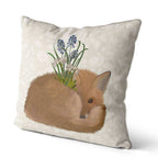 Sleepy Fox Cream Farmhouse Pillow