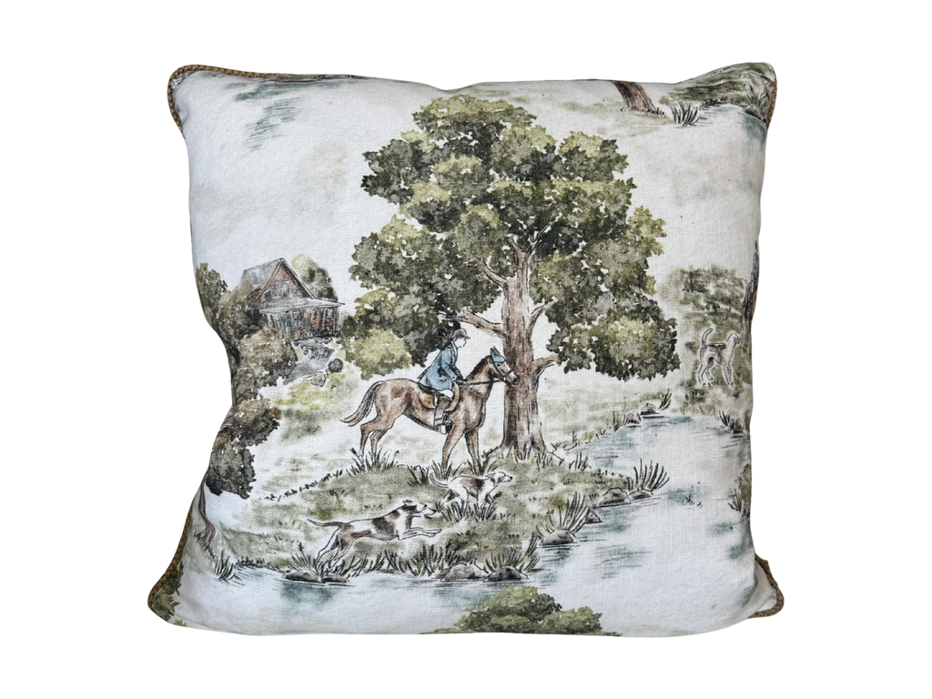 20x20 Landscape Fox Hunt Throw Pillow