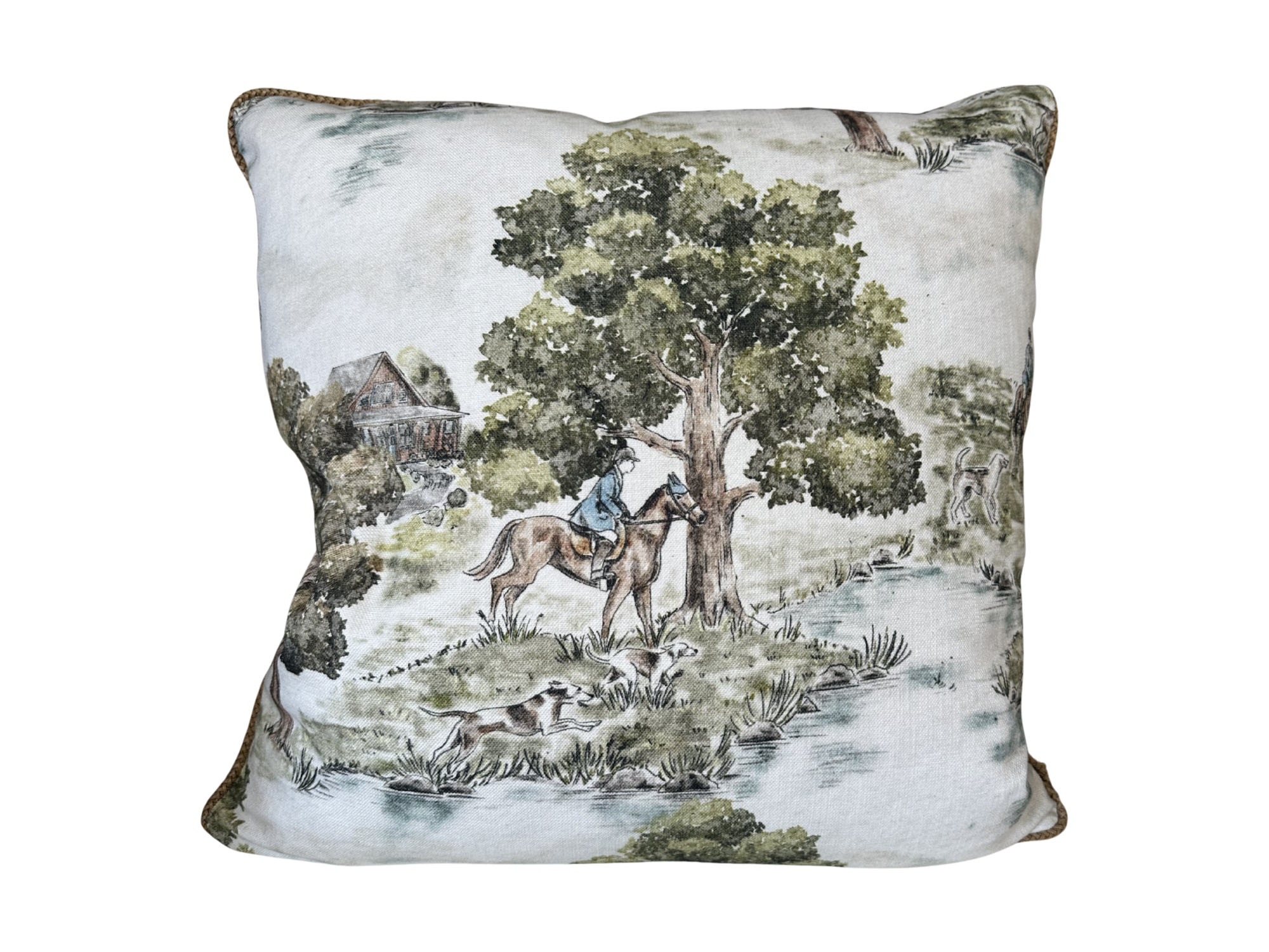 20x20 Landscape Fox Hunt Throw Pillow