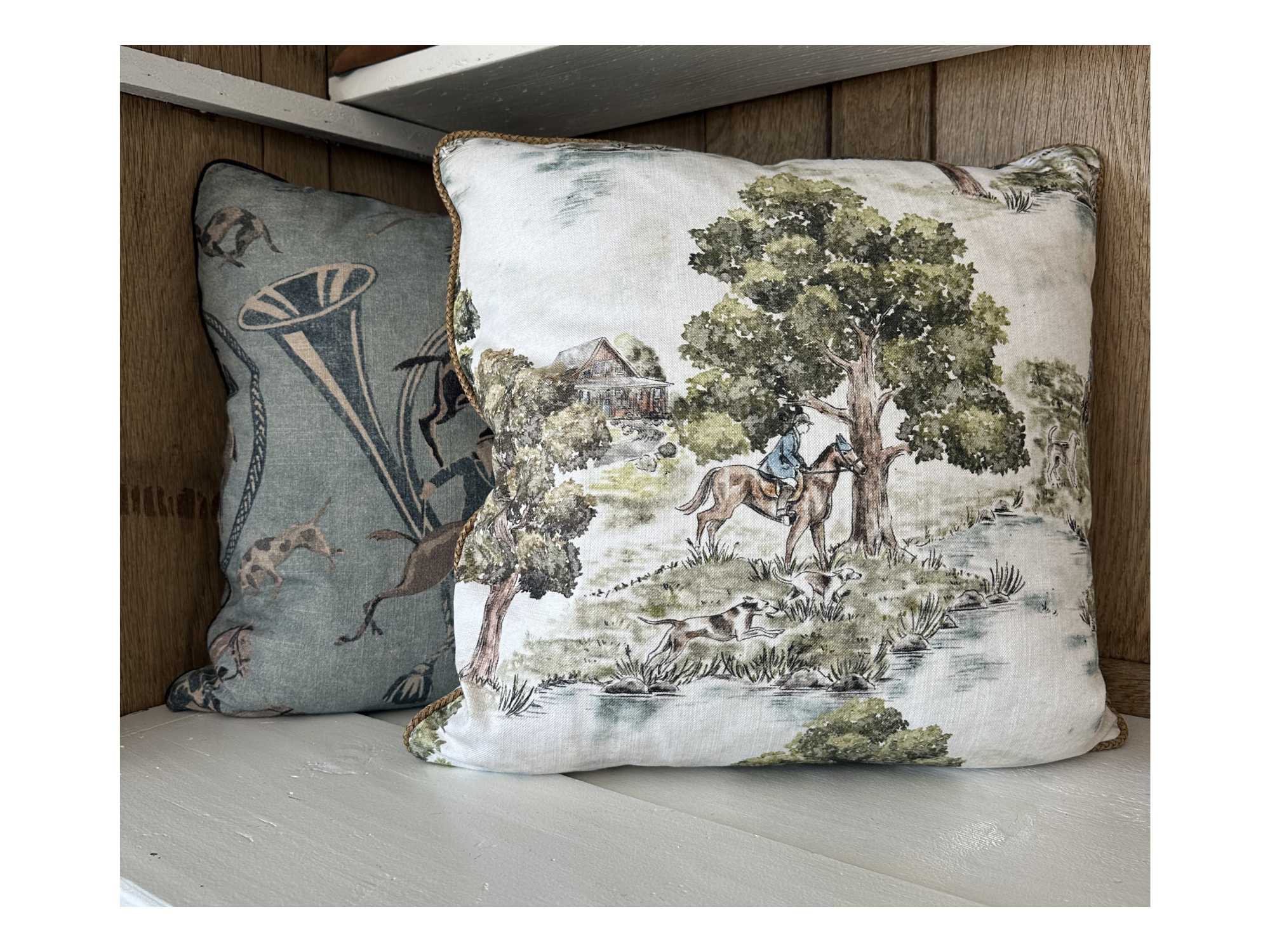 20x20 Landscape Fox Hunt Throw Pillow