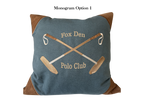 20x20 Embroidered Crossed Polo Mallets Pillow Blue