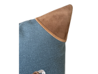 20x20 Embroidered Crossed Polo Mallets Pillow Blue