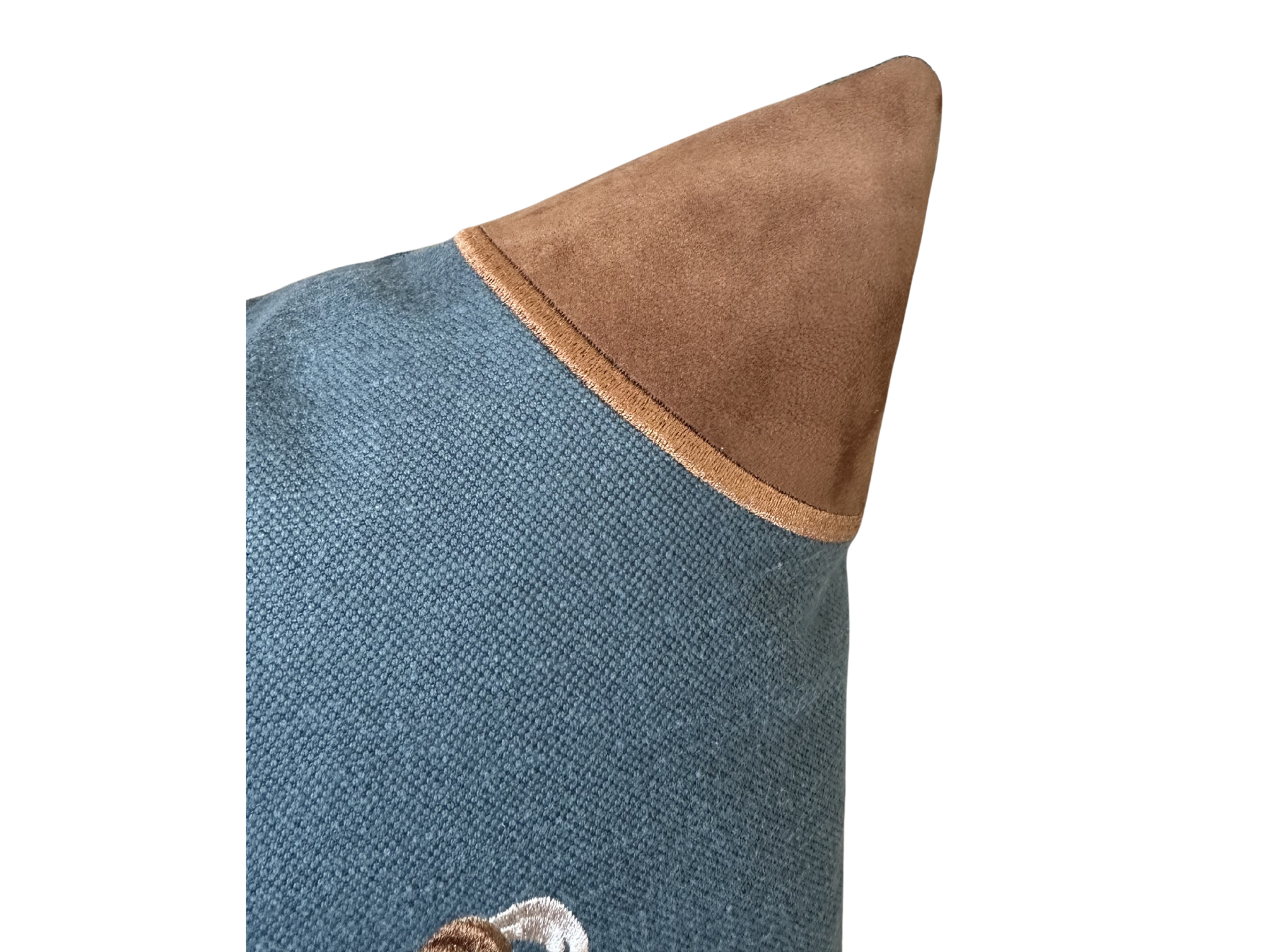 20x20 Embroidered Crossed Polo Mallets Pillow Blue