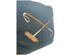 20x20 Embroidered Crossed Polo Mallets Pillow Blue