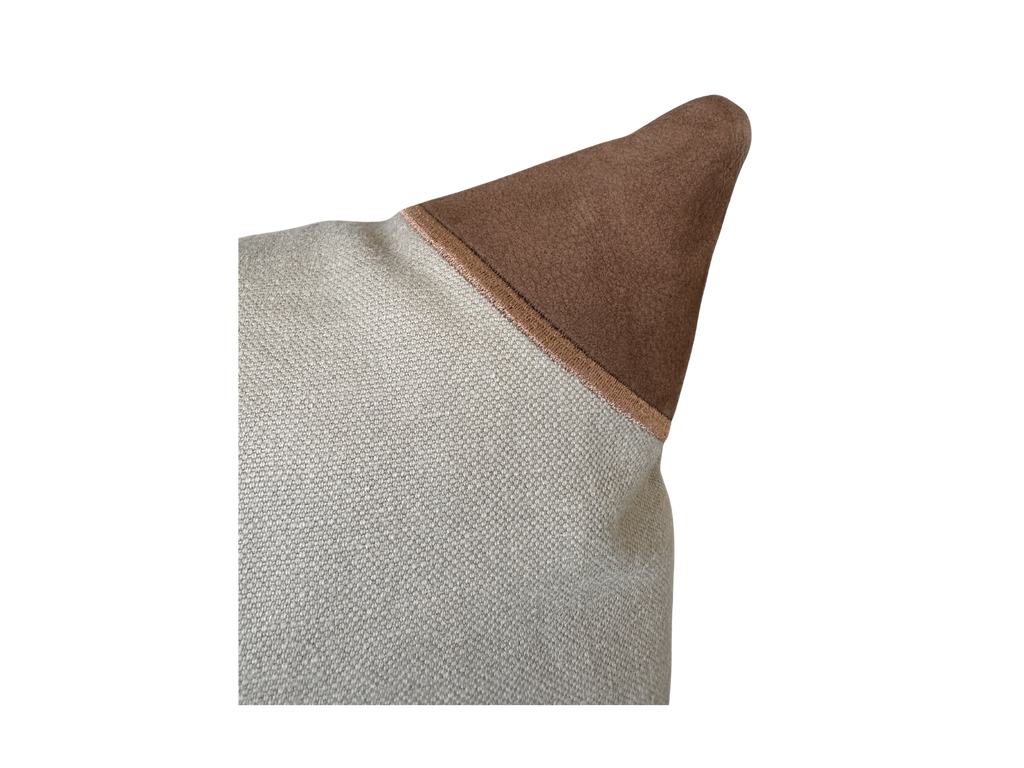 20x20 Embroidered Crossed Polo Mallets Pillow Tan