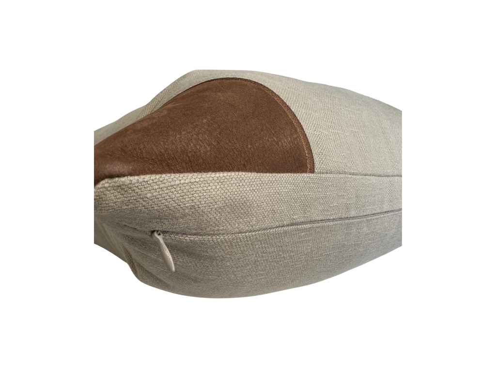 20x20 Embroidered Crossed Polo Mallets Pillow Tan