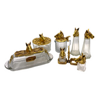 Horse Salt & Pepper Shakers with Holder Short