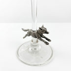 Running Fox Champagne Flutes, Pewter