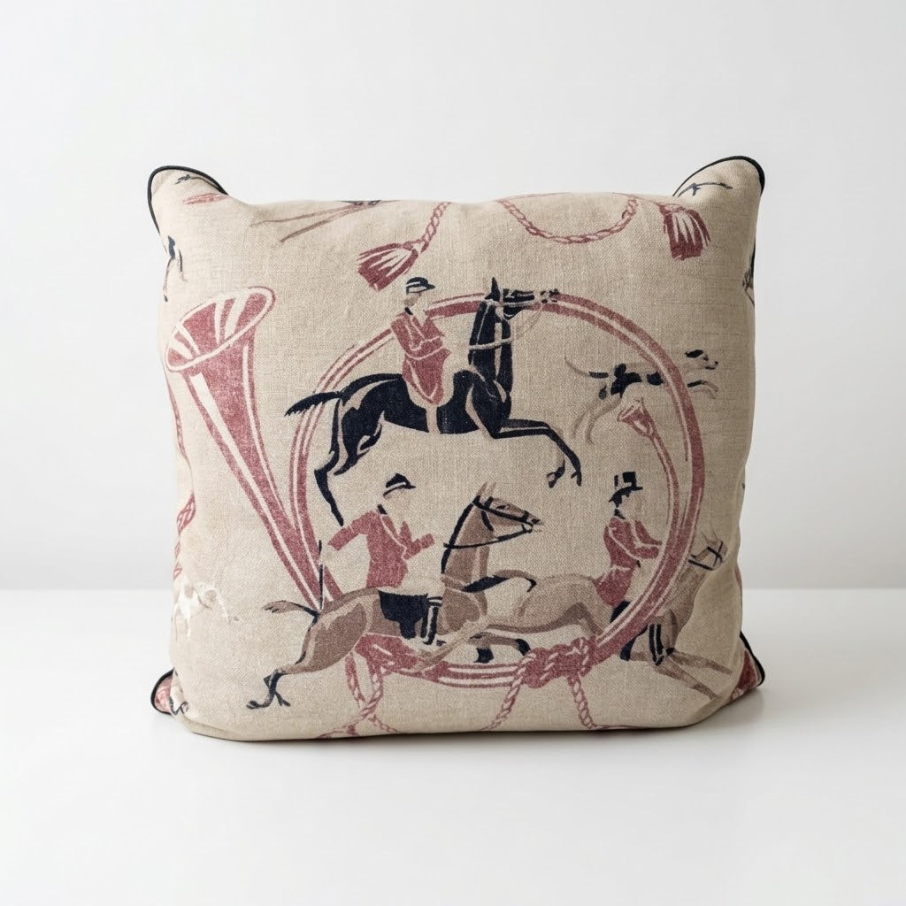 20x20 Fox Hunt Equestrian Throw Pillow