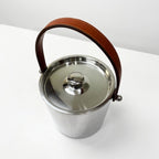 Large Ice Bucket Stainless Steel with Leather Handles