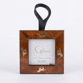 Burled Frame Ornament With Gold Horses