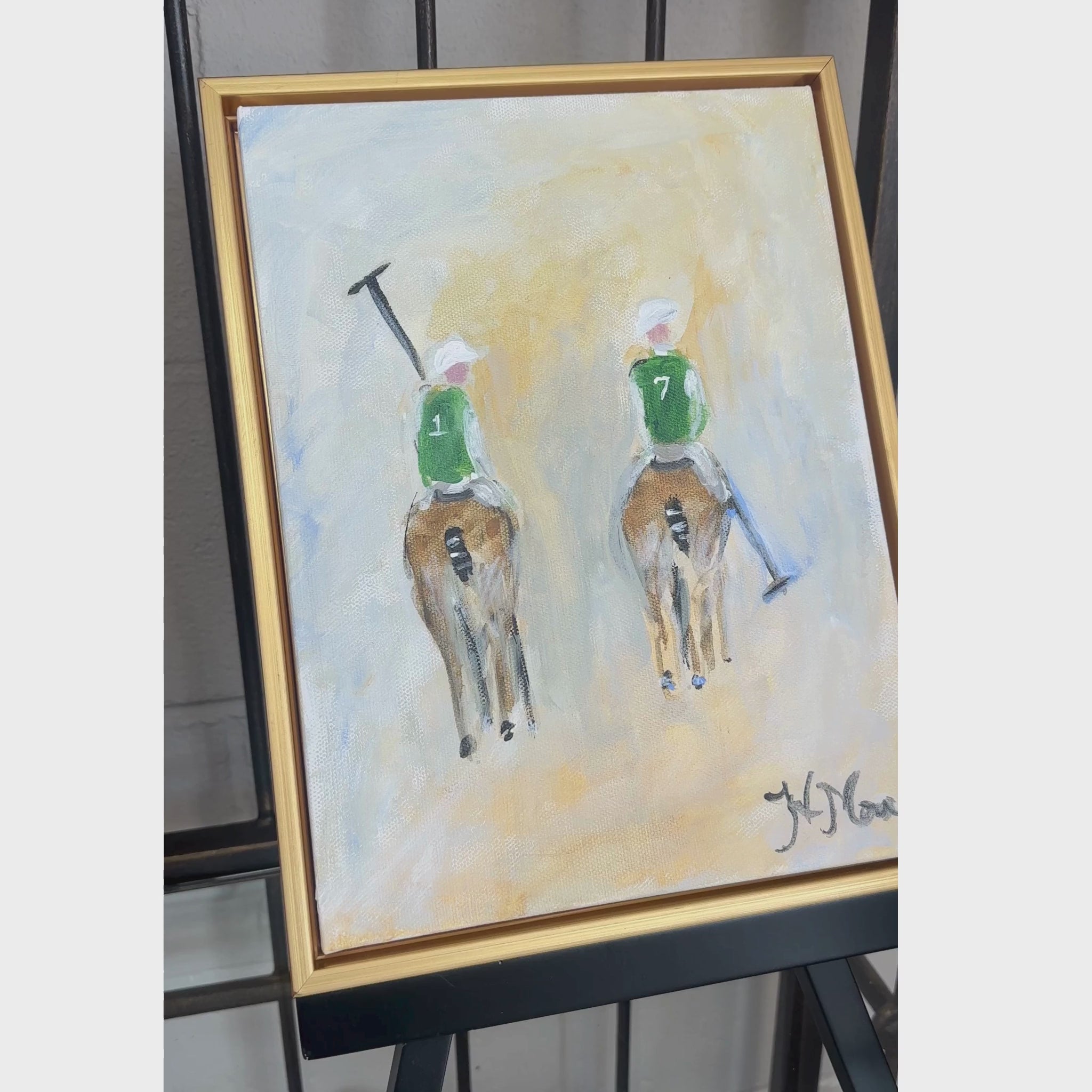 Original Polo Riders at Rest Painting
