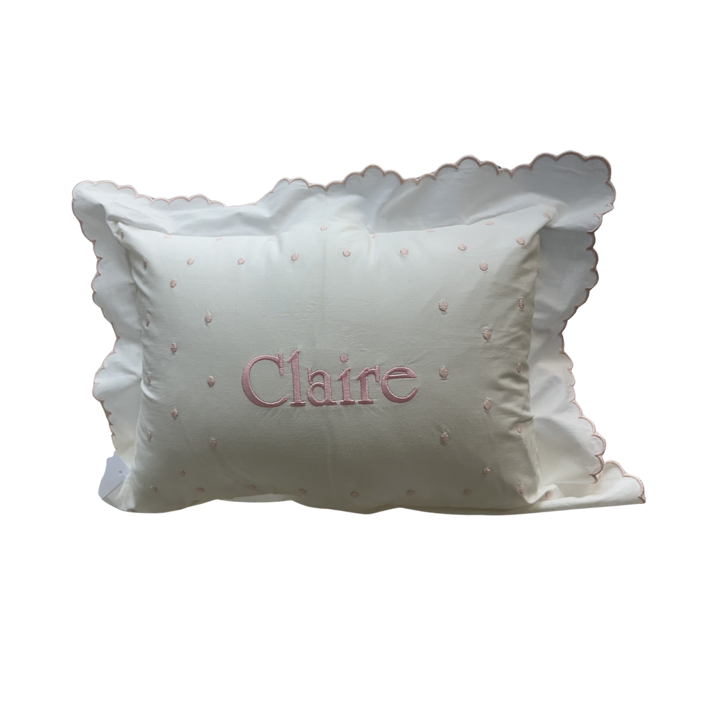 Swiss Dots Monogram Pillow